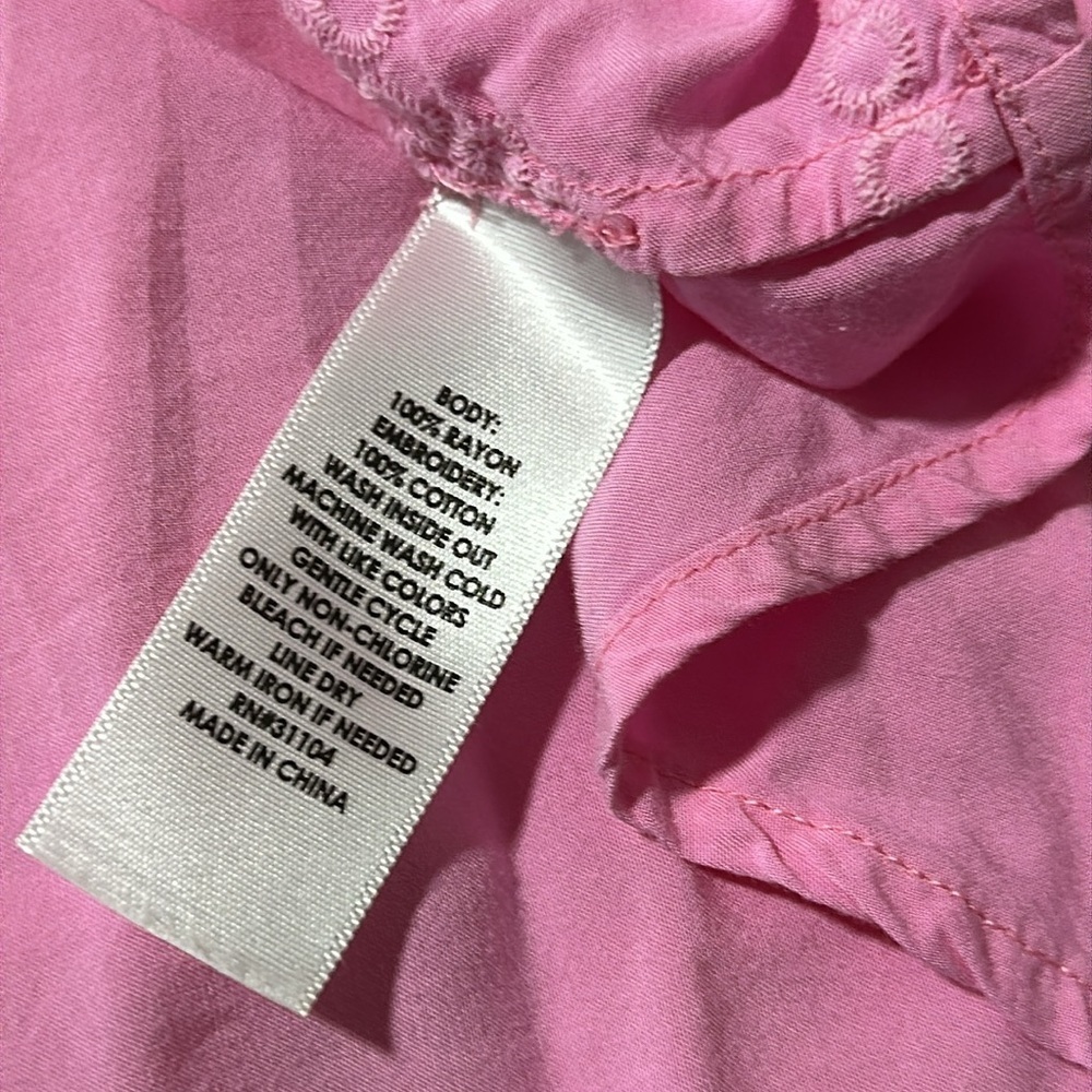 Crown & Ivy Pink 3/4 Sleeve Blouse Size XXL - Picture 6 of 6